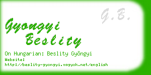 gyongyi beslity business card