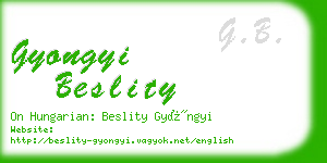 gyongyi beslity business card
